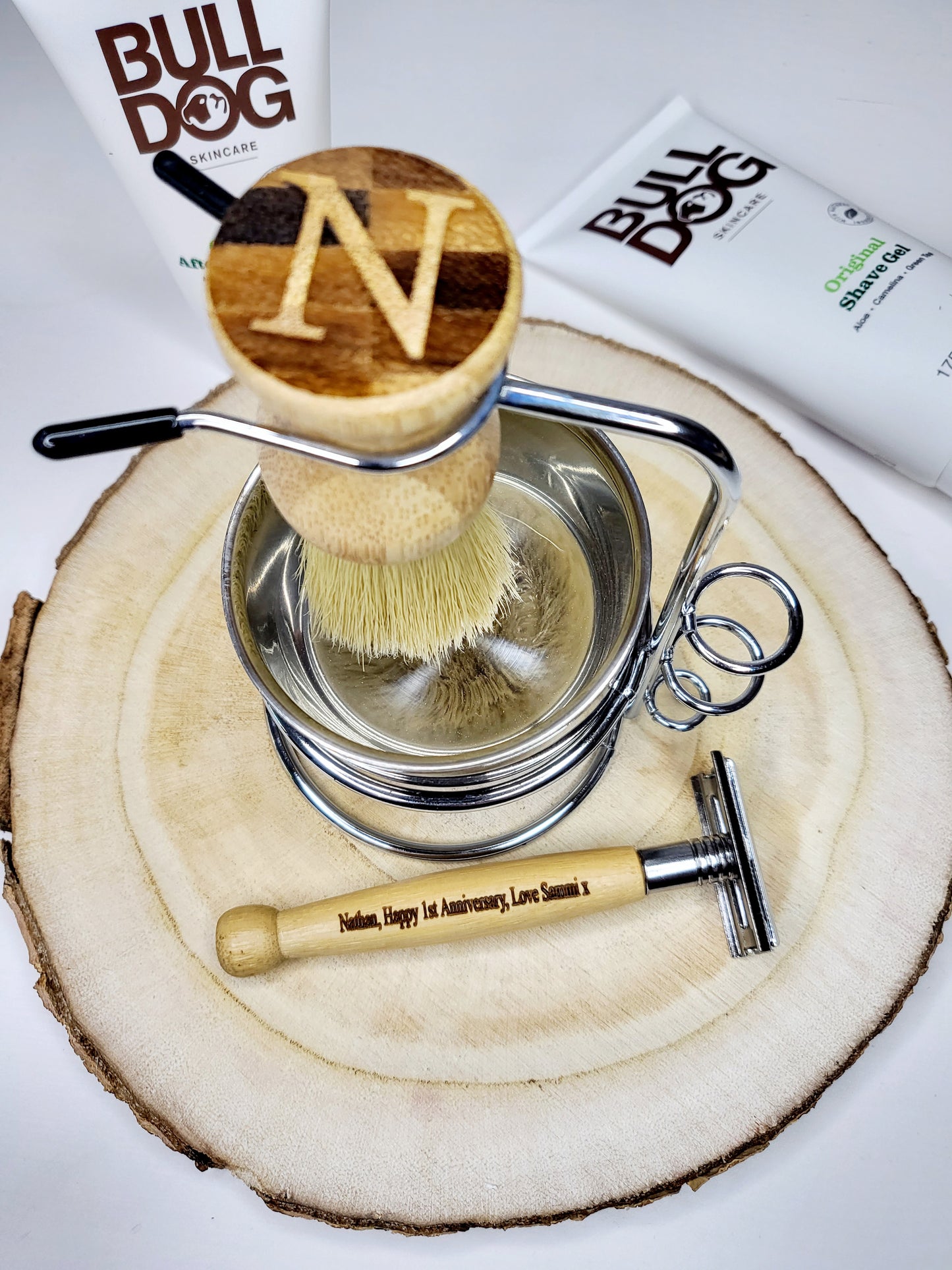 Personalised Bamboo Shaving Set