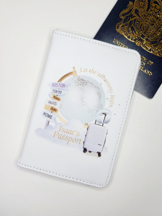 Personalised Passport Cover, Pink or Blue
