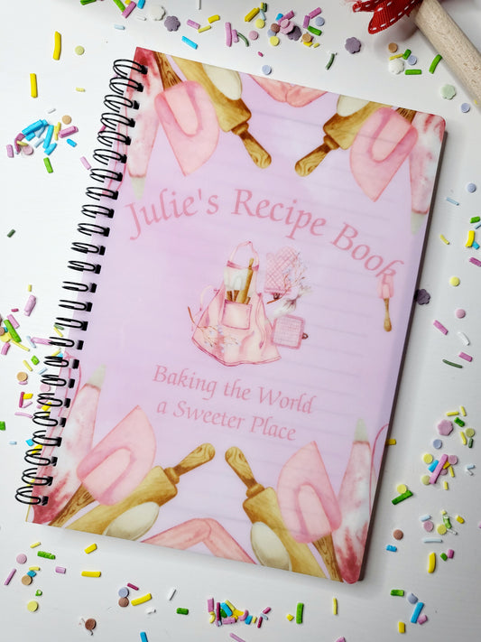 Personalised Baking Recipe Book - Pink or Blue