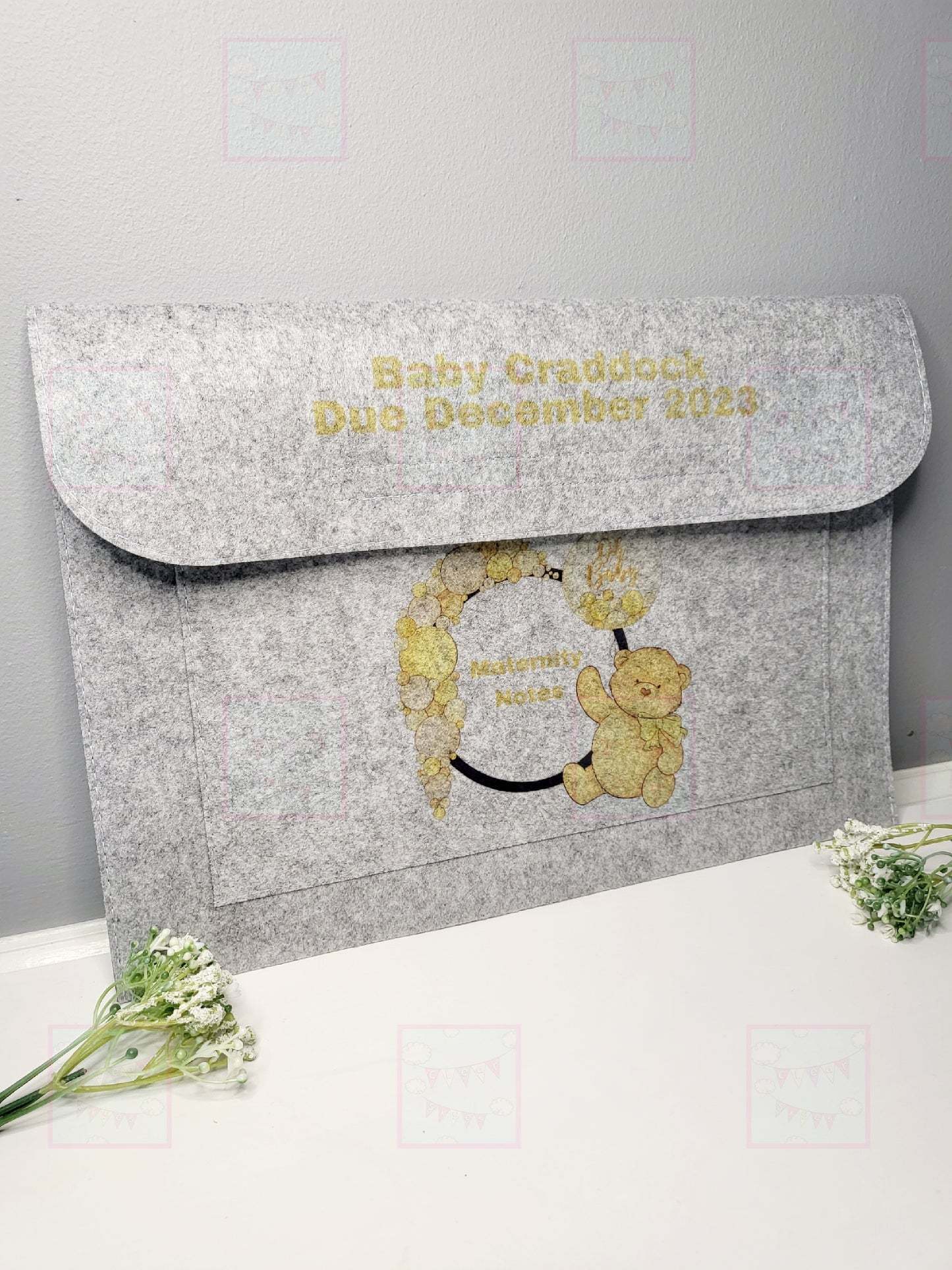 Personalised Maternity Notes Folder, Yellow, Pink or Blue
