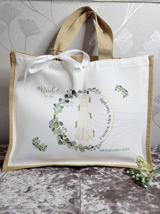 Personalised Bridal Jute Bag