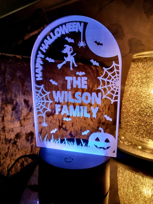 Personalised Halloween LED Lamp
