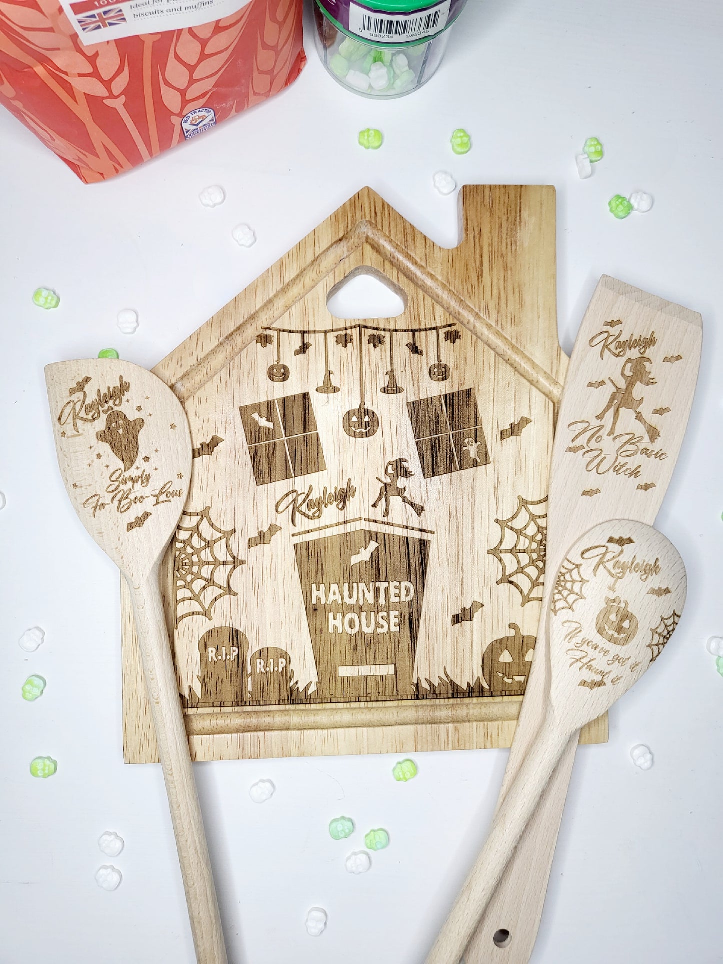 Personalised Halloween Baking Set with Board