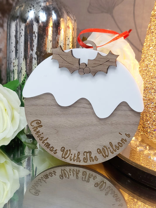 Personalised Christmas Pudding Bauble