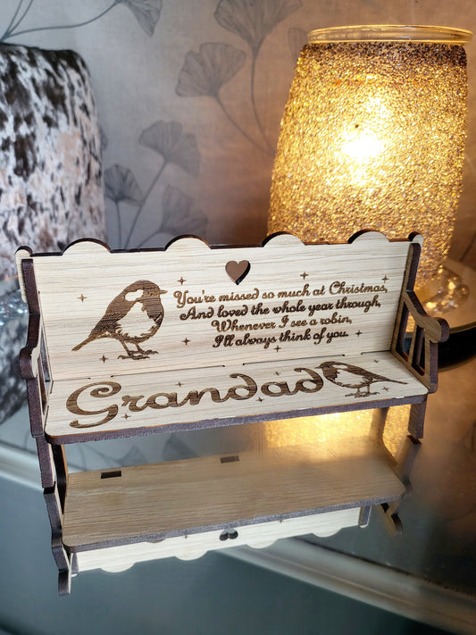 Personalised Memorial Christmas Bench - Wooden