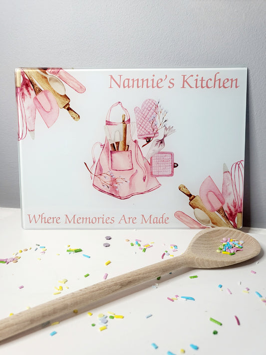 Personalised Baking Glass Board - Pink or Blue