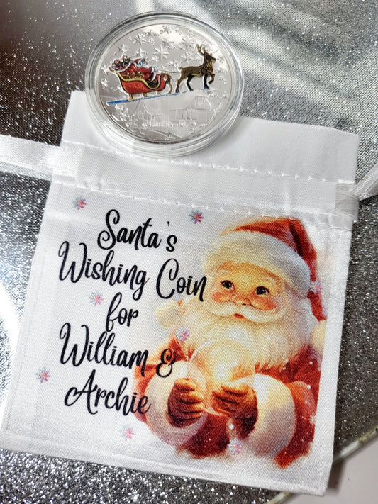 Personalised Christmas Wishing Coin in Bag