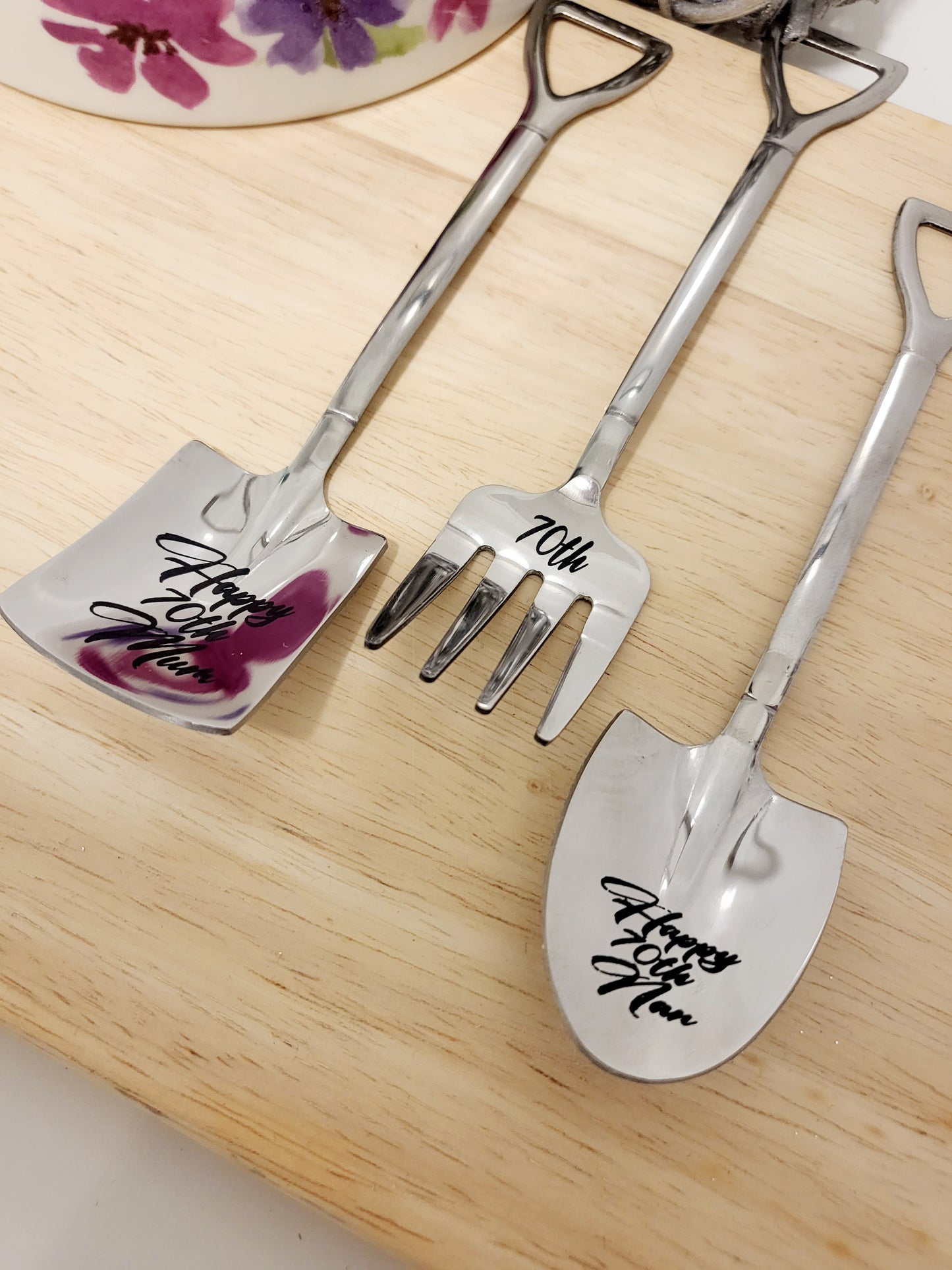 Personalised Gardening Spoon & Fork Set