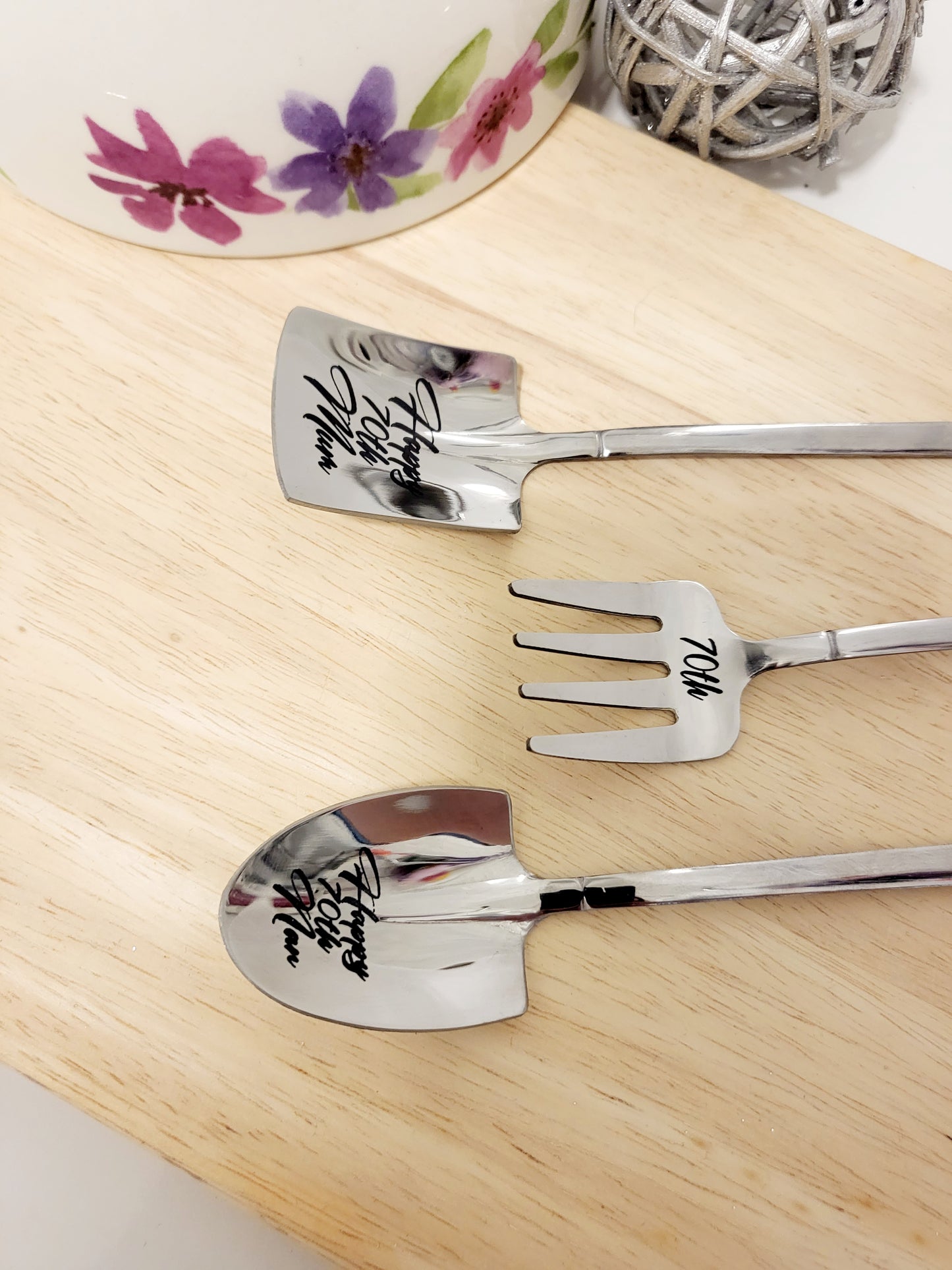 Personalised Gardening Spoon & Fork Set