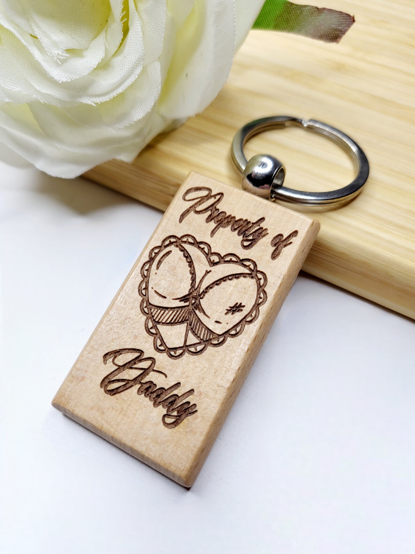 Personalised Heart Bum Keychain