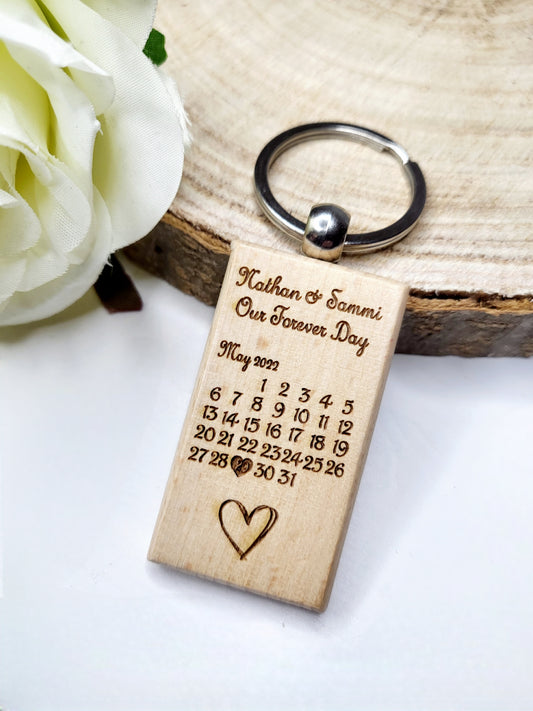 Personalised Calendar Keychain - Our Forever Day