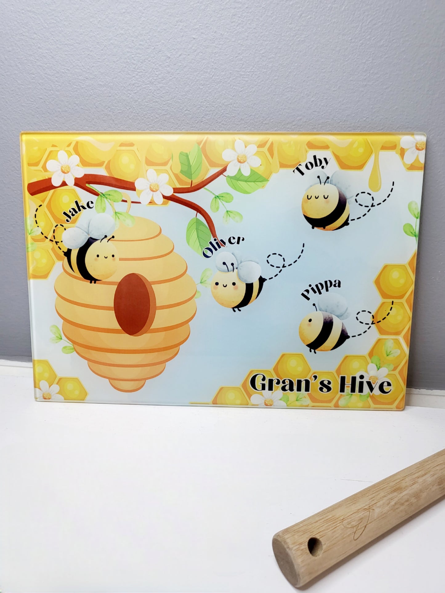 Personalised Bumble Bee Chopping Board