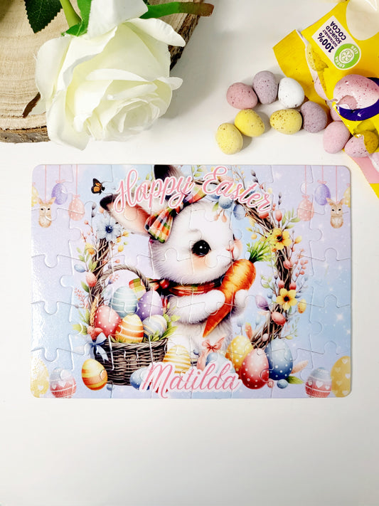 Personalised Easter Minni Puzzle - Boy or Girl Bunny