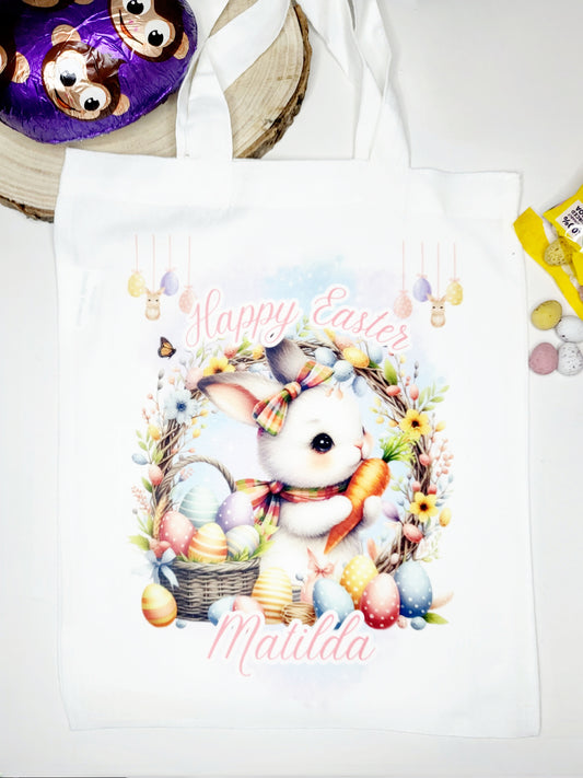 Personalised Easter Egg Hunt Bag - Boy or Girl Bunny