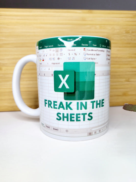 Freak in the Sheets Spreadsheet Mug