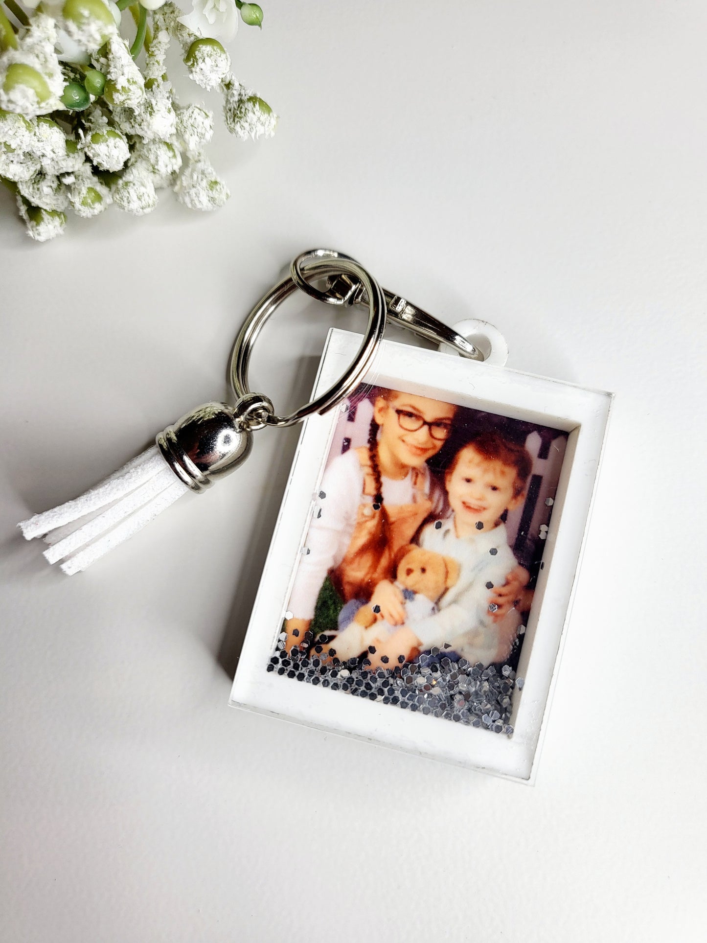 Personalised Glitter Shaker Photo Keychain - Any Photo