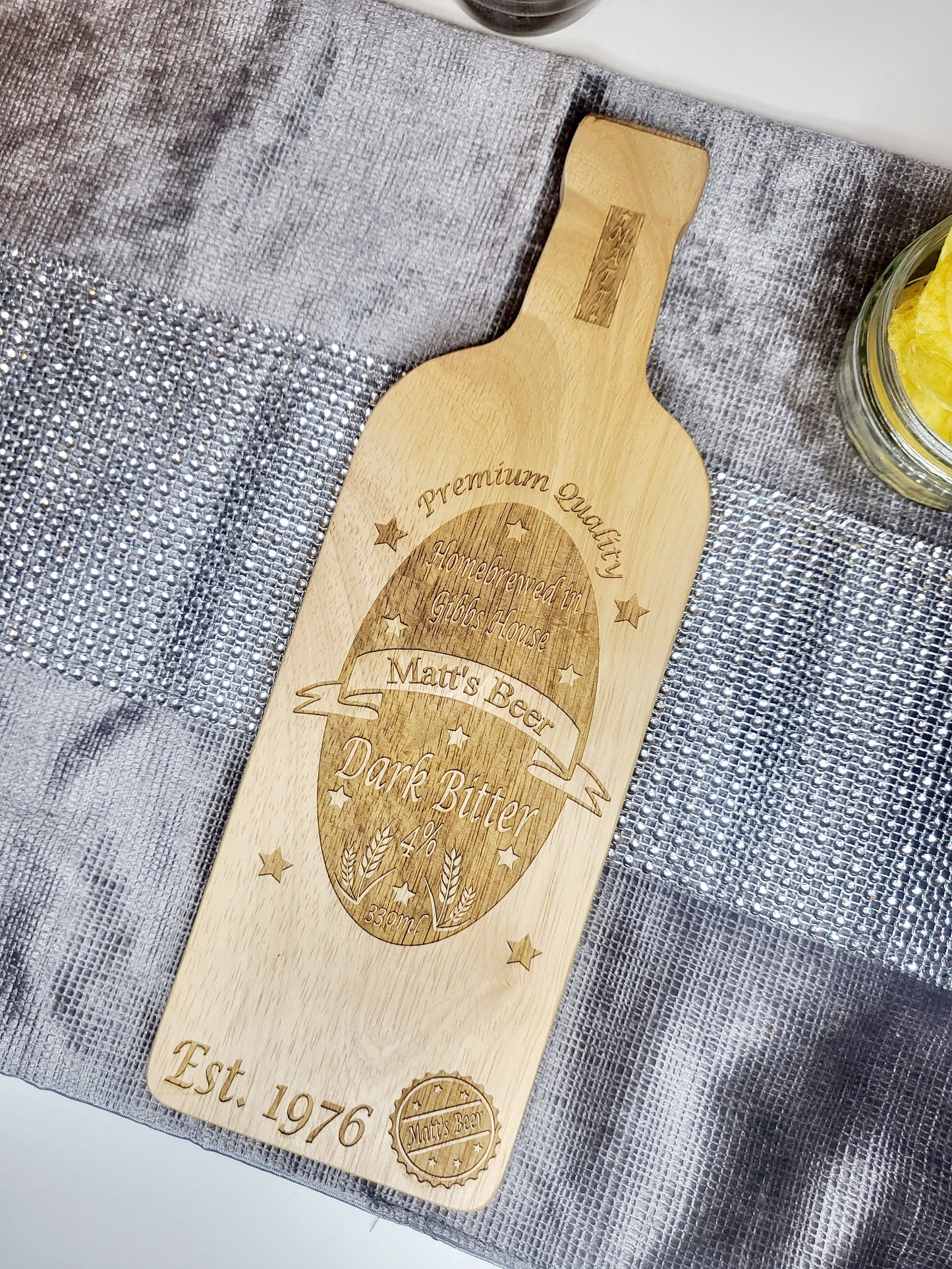 Personalised Beer Bottle Chopping Board