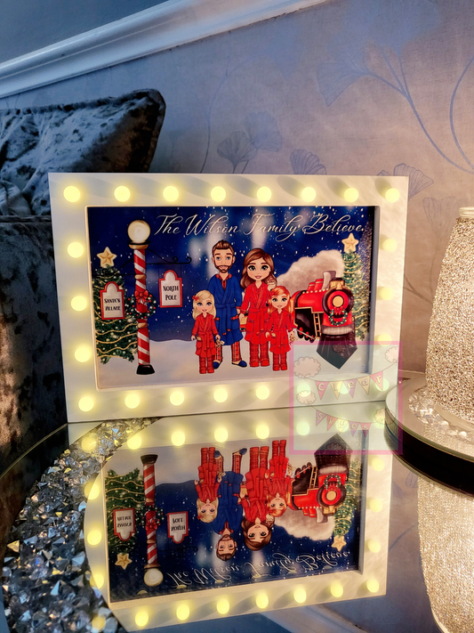 Personalised Family Christmas Box Light