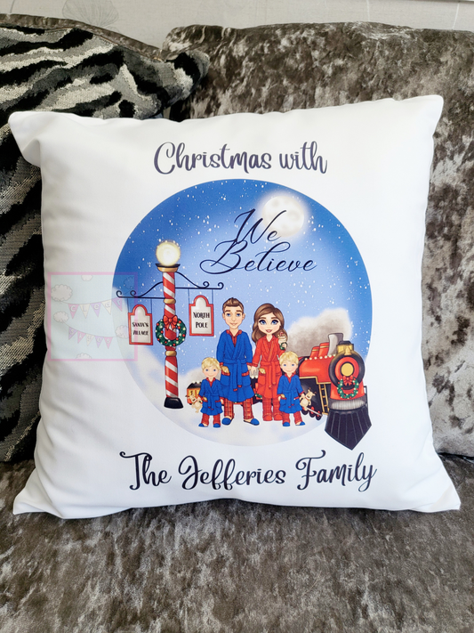 Personalised Family Christmas Cushion with Inner