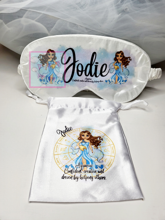 Personalised Zodiac Sleeping Eye Mask with Pouch