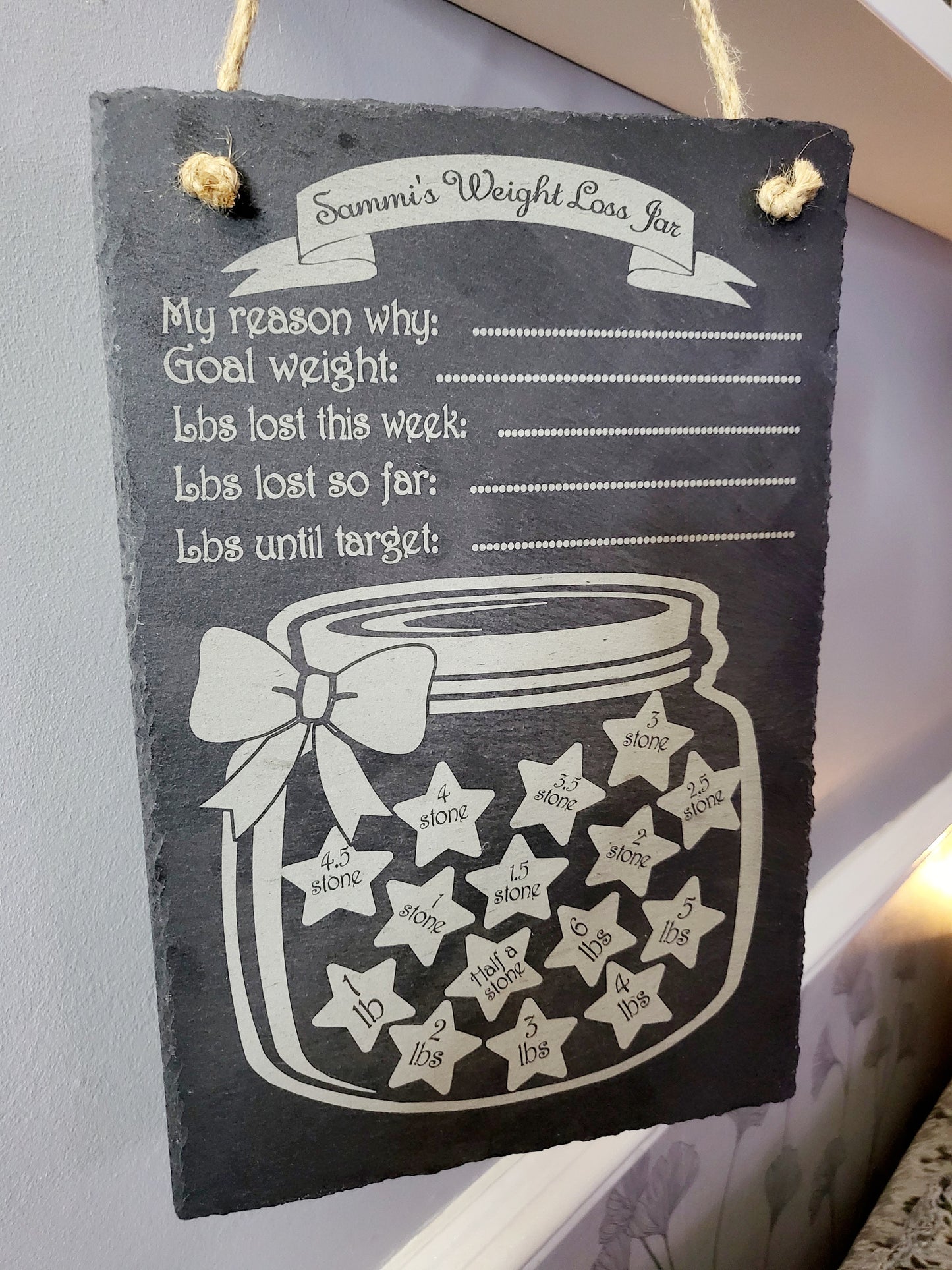 Personalised Weight Loss Slate Plaque