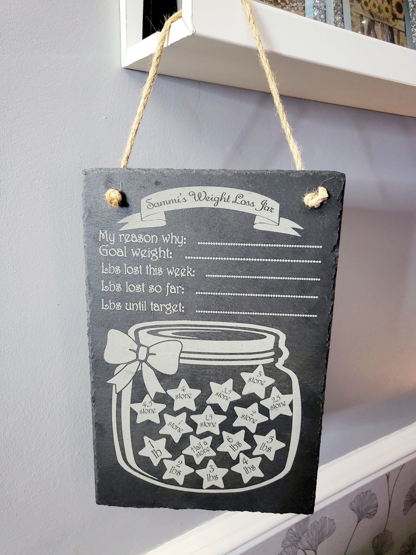 Personalised Weight Loss Slate Plaque