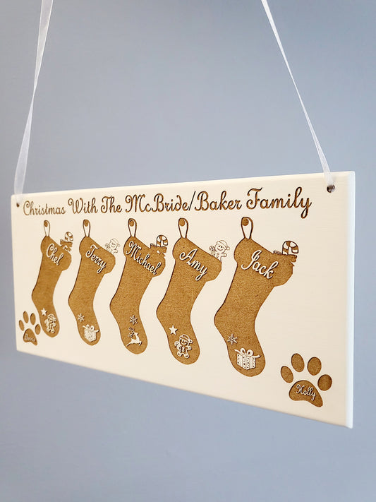 Personalised Family Stocking Plaque