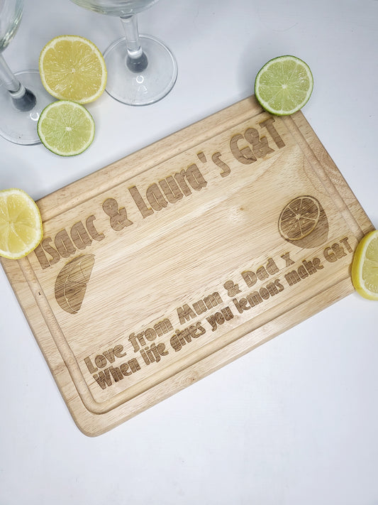 Personalised G&T Chopping Board