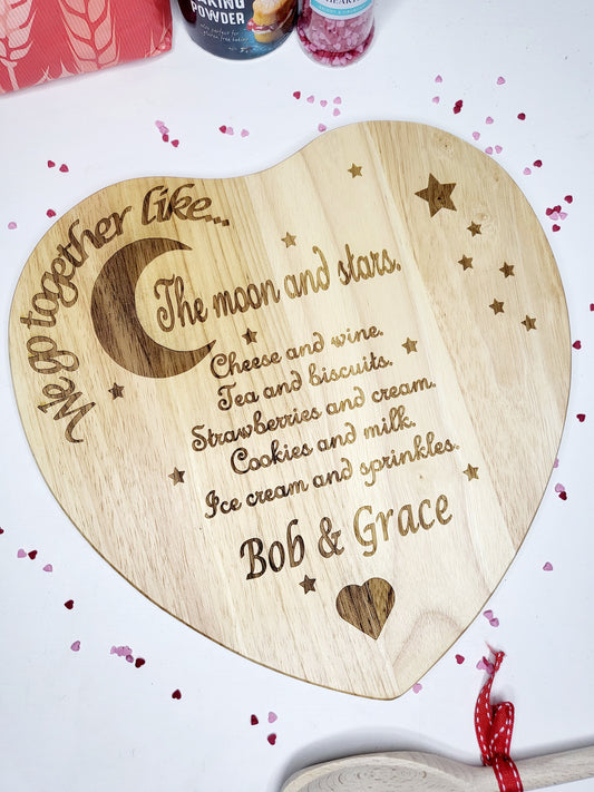 Personalised Lovers Chopping Board, We Go Together Like