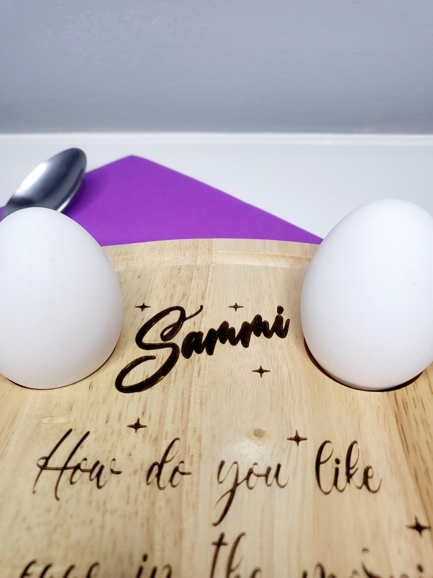 Personalised Egg Board, I Like Mine With A Kiss