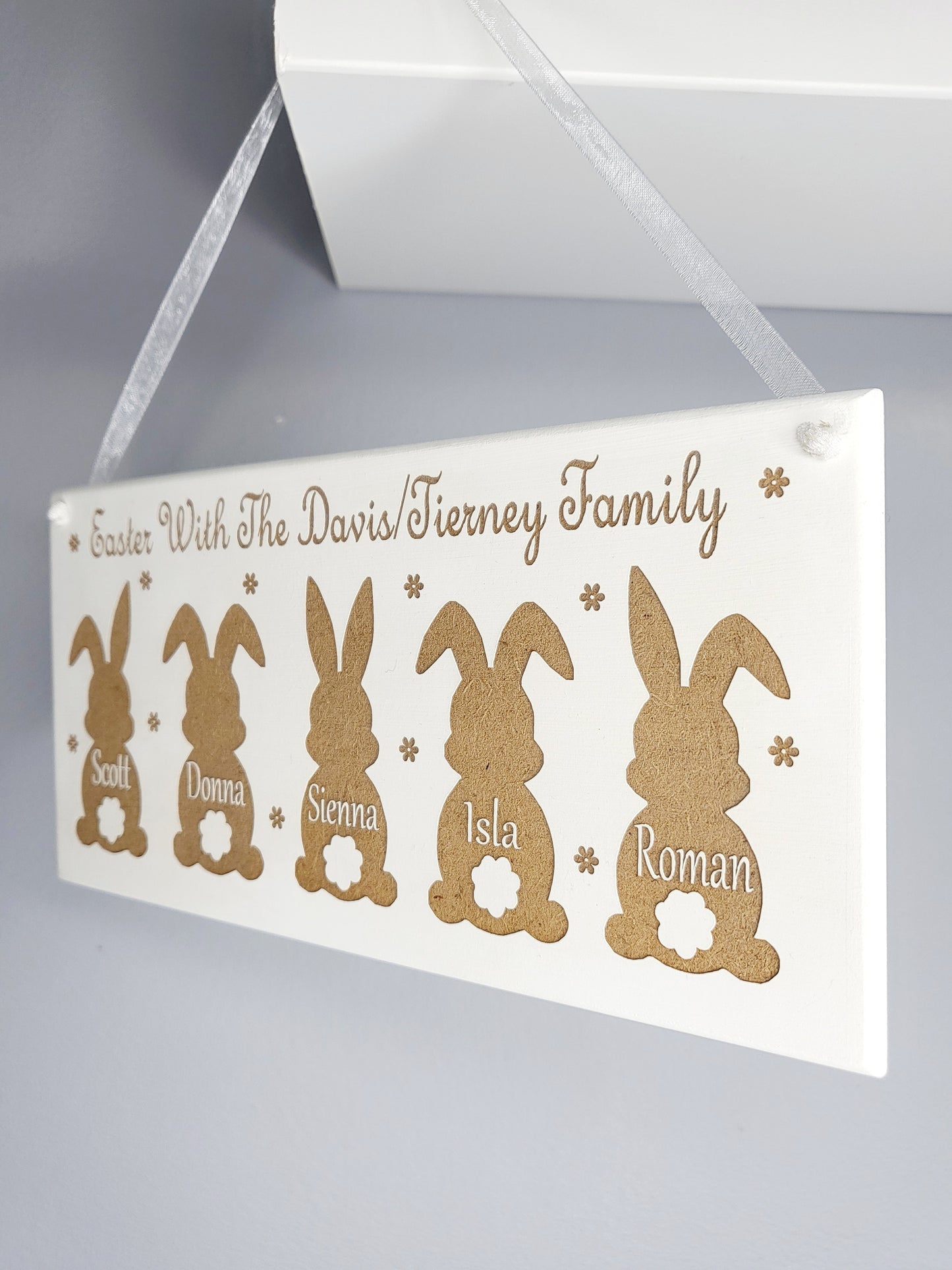 Personalised Easter Bunny Family Plaque