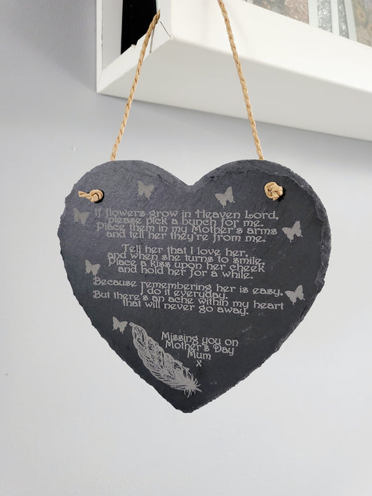Personalised Slate Mother's Day Memorial Plaque