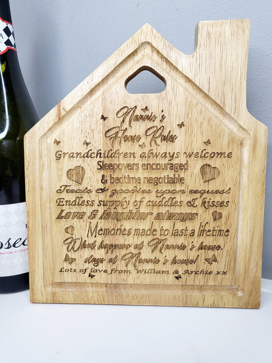 Personalised House Rules Chopping Board