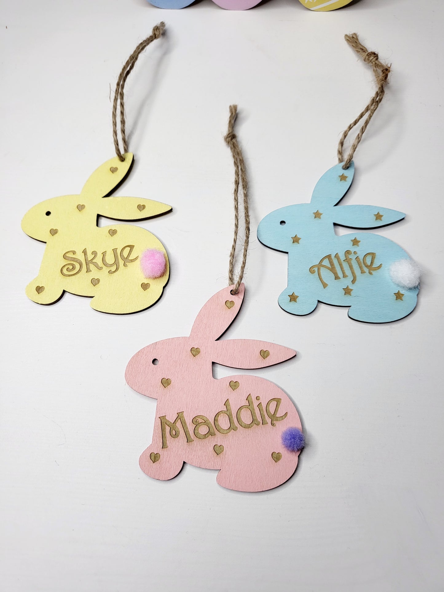 Personalised Wooden Easter Tree Bunny Decoration