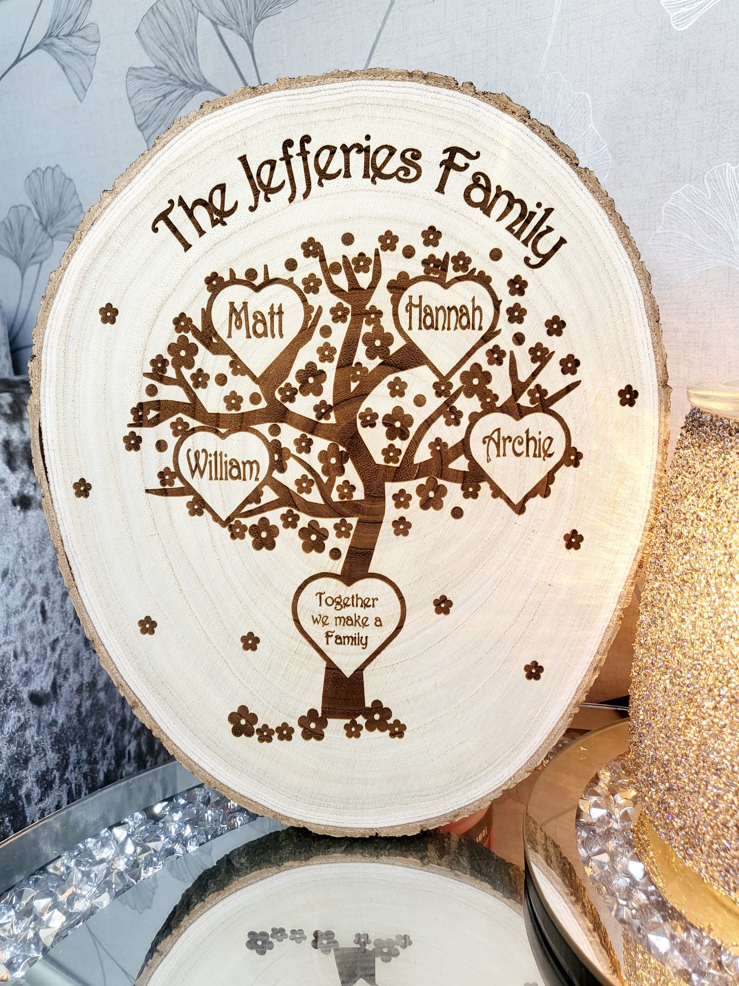 Personalised Family Tree Log Slice