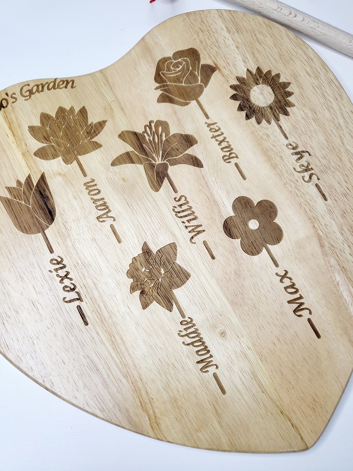 Personalised Garden Heart Chopping Board