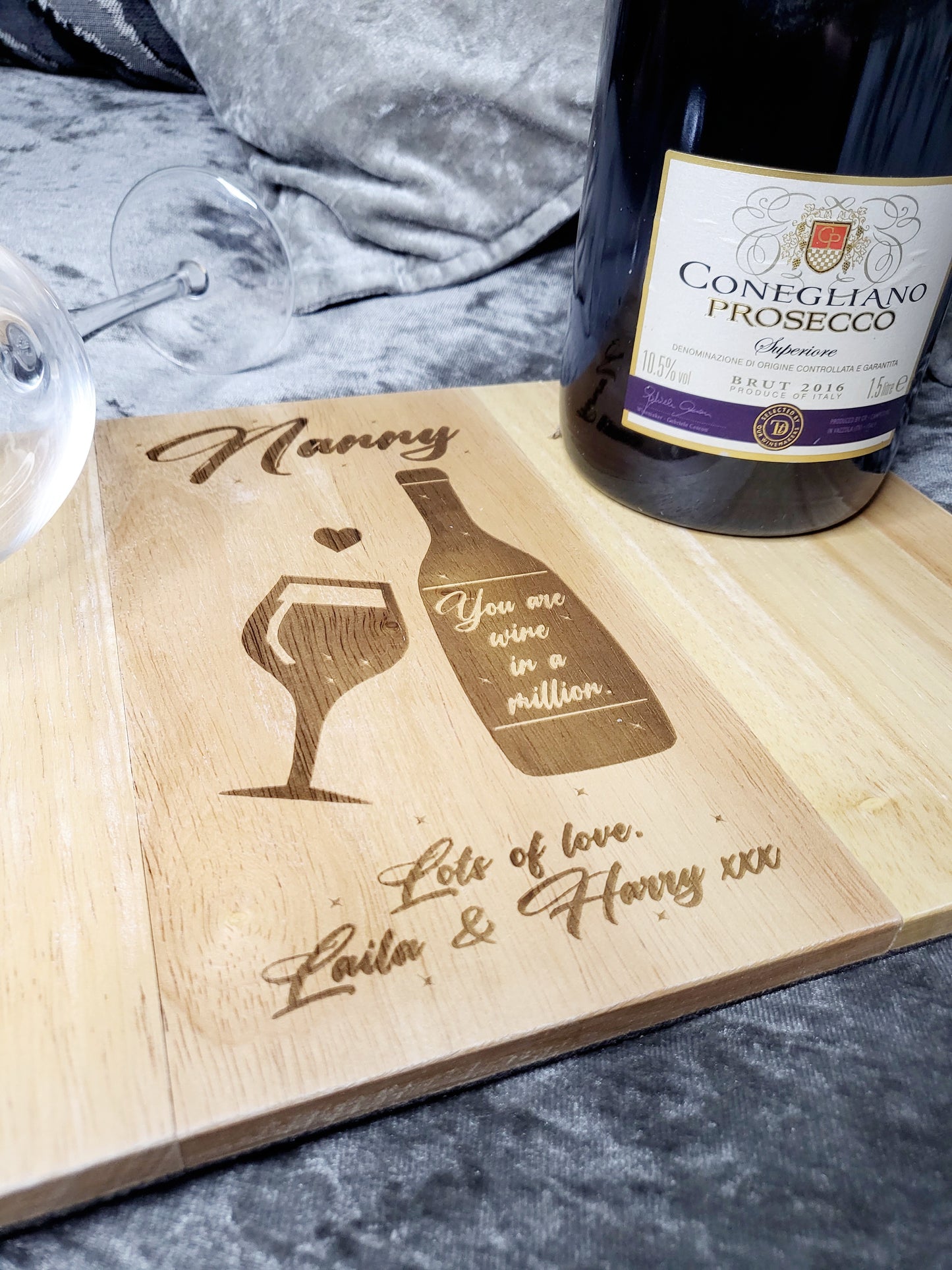 Personalised Sofa Arm Rest Tray - Wine