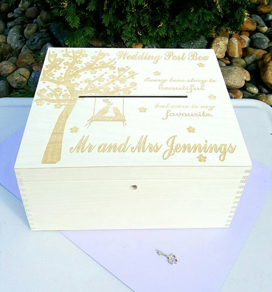 Personalised Lockable Wedding Post Box
