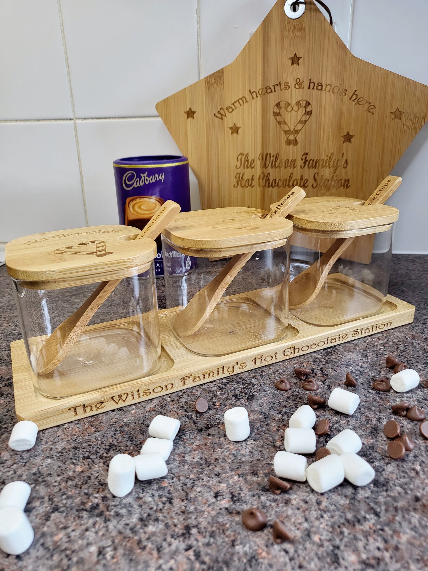 Personalised Hot Chocolate Station - Square Jars