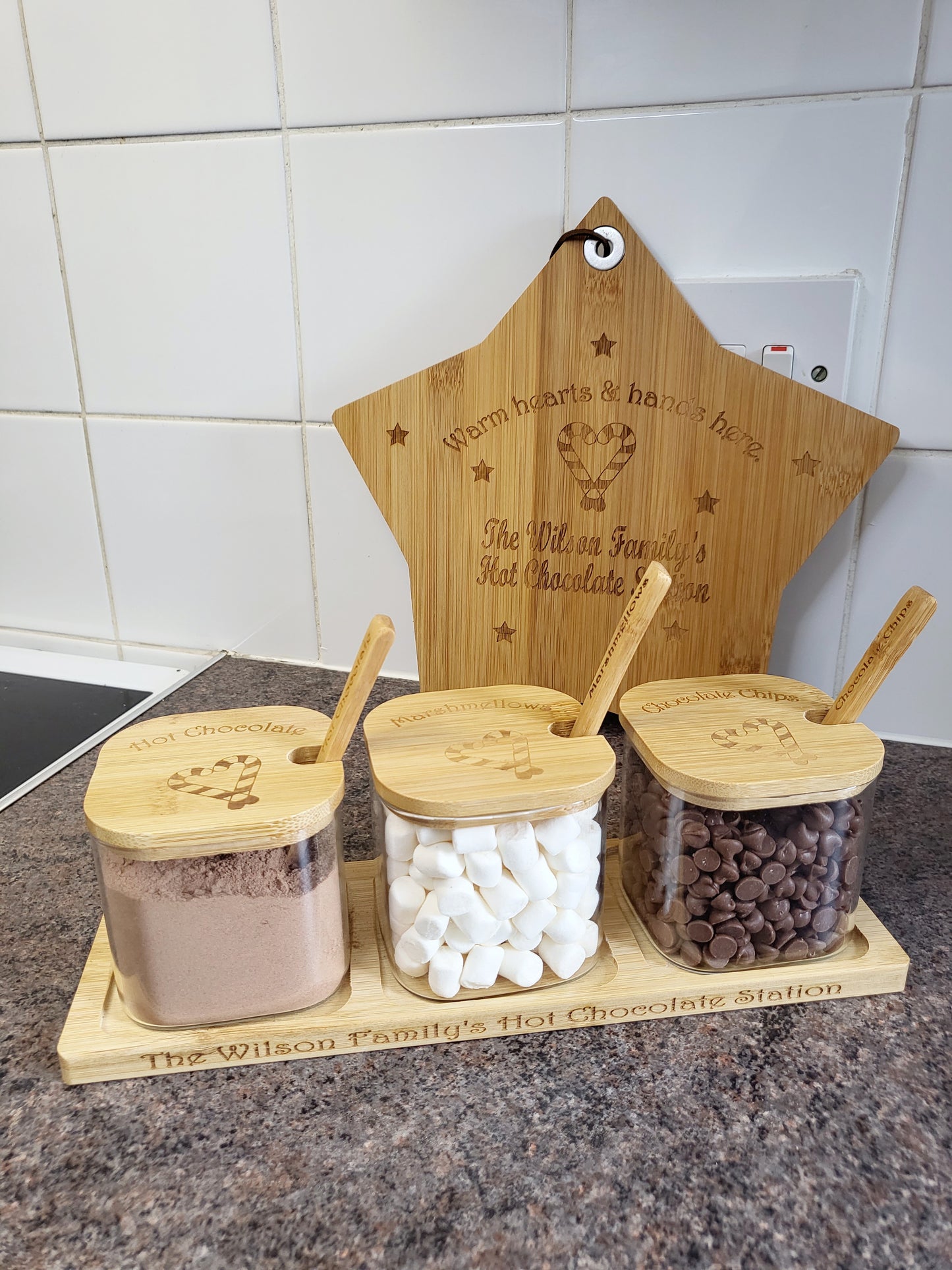 Personalised Hot Chocolate Station - Square Jars