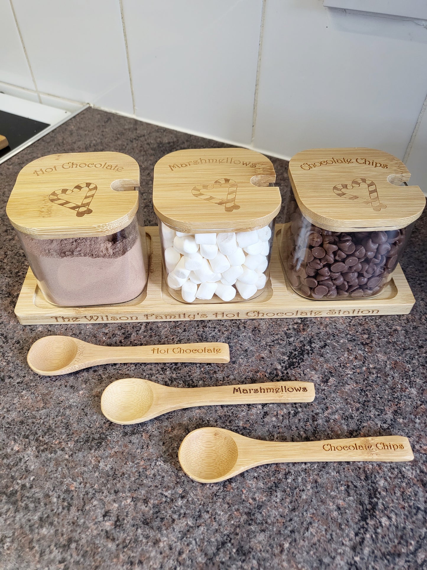 Personalised Hot Chocolate Station - Square Jars