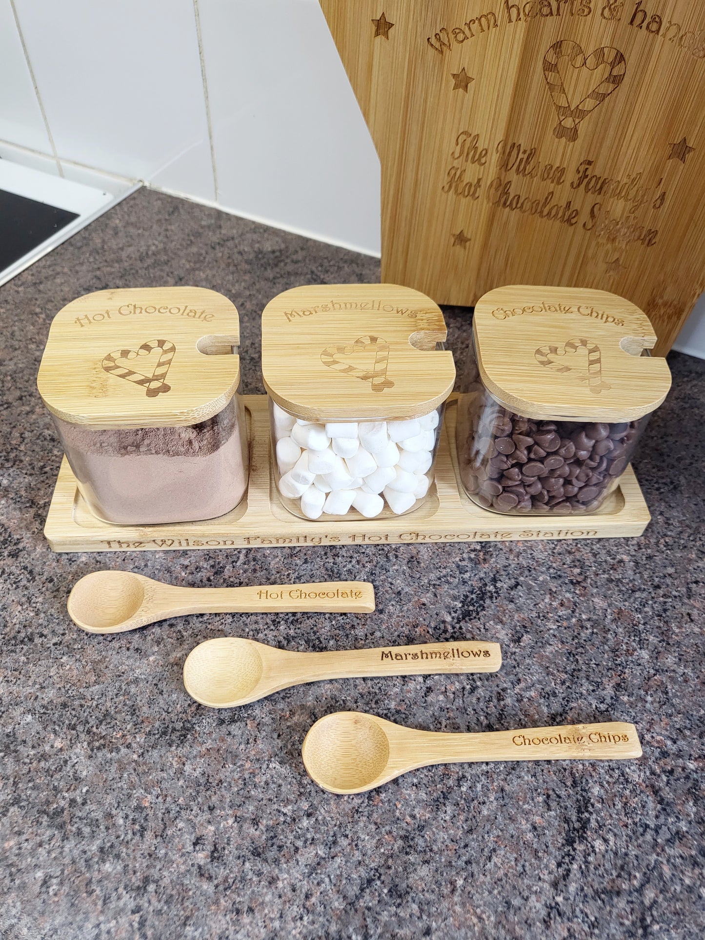 Personalised Hot Chocolate Station - Square Jars