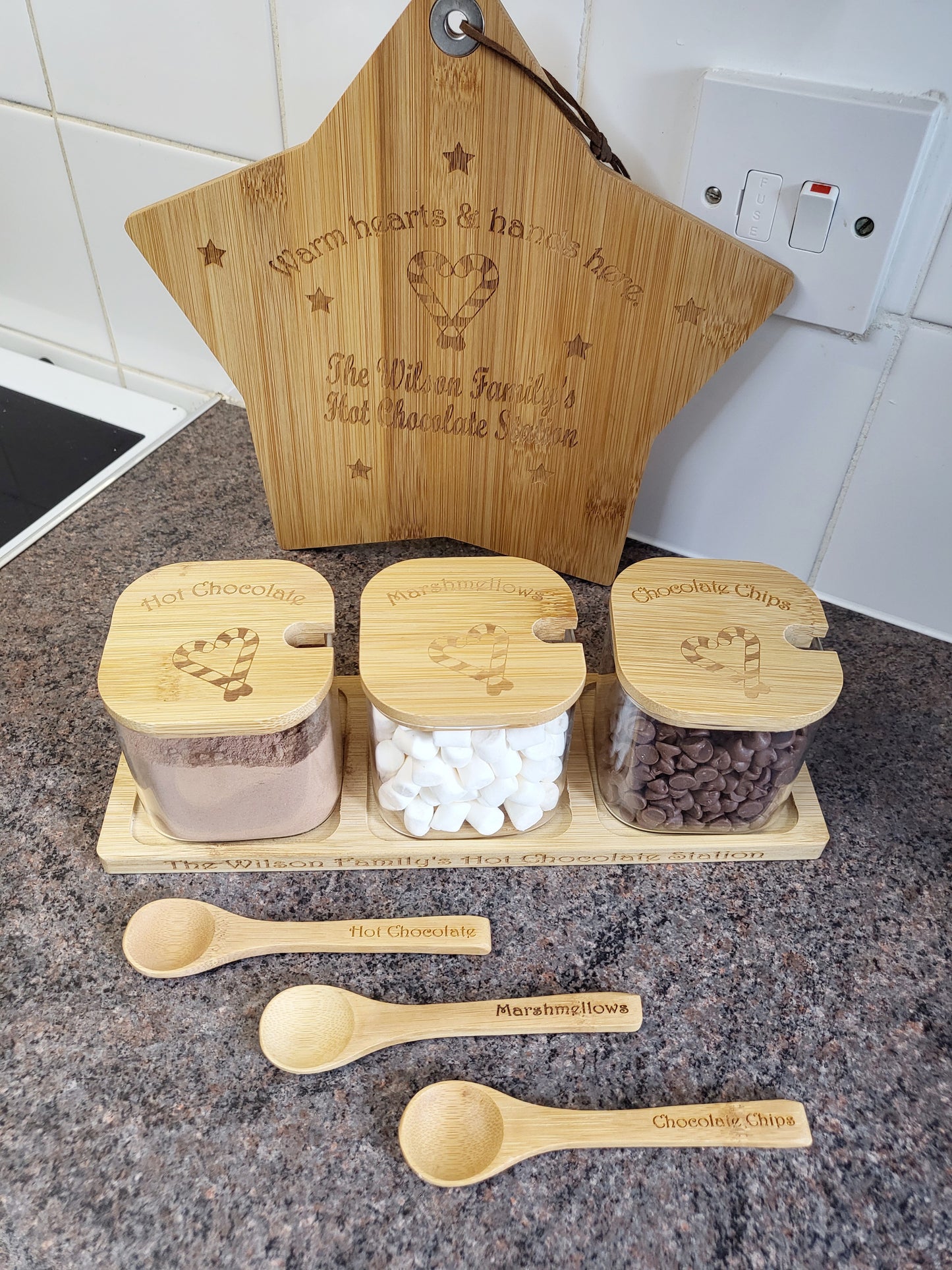 Personalised Hot Chocolate Station - Square Jars