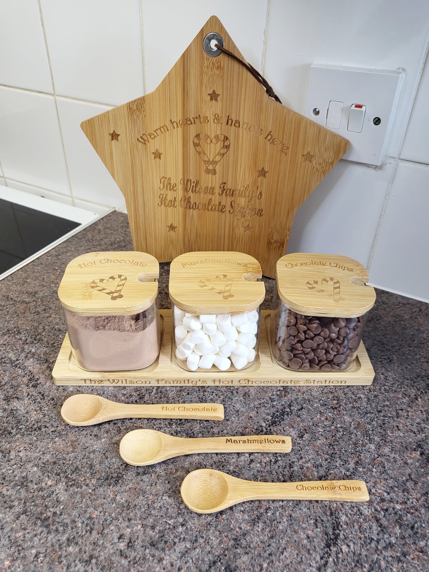 Personalised Hot Chocolate Station - Square Jars