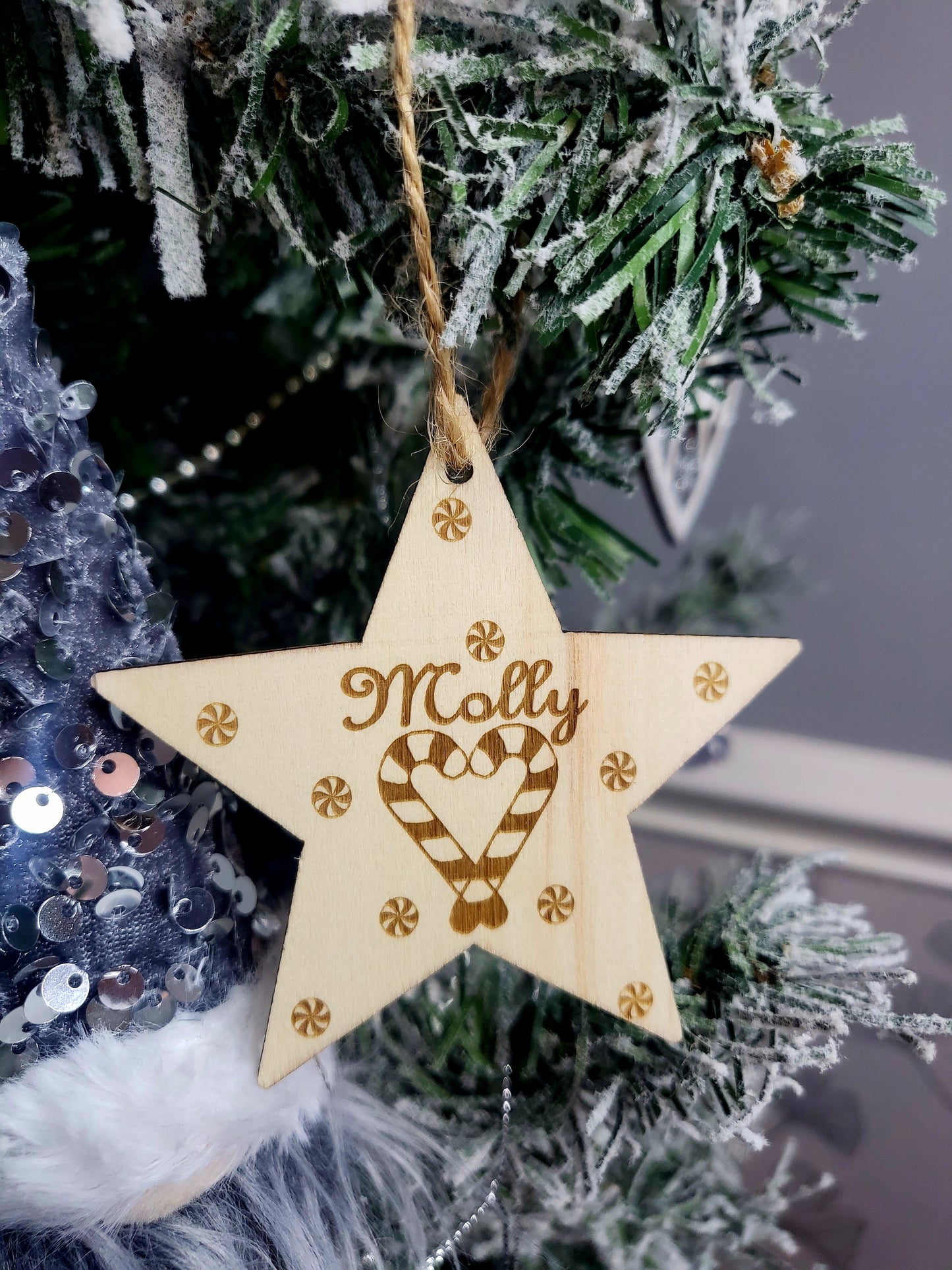 Personalised Wooden Star Tree Decoration