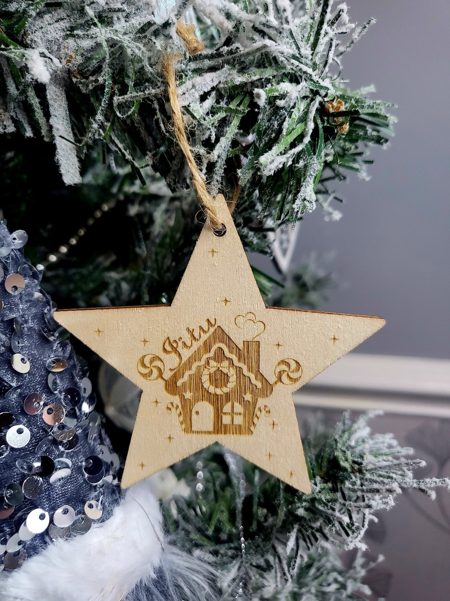 Personalised Wooden Star Tree Decoration