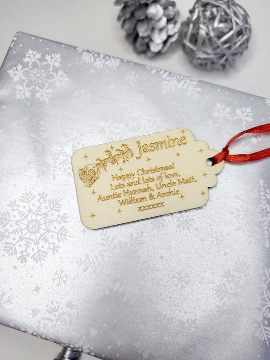 Personalised Wooden Christmas Gift Tag