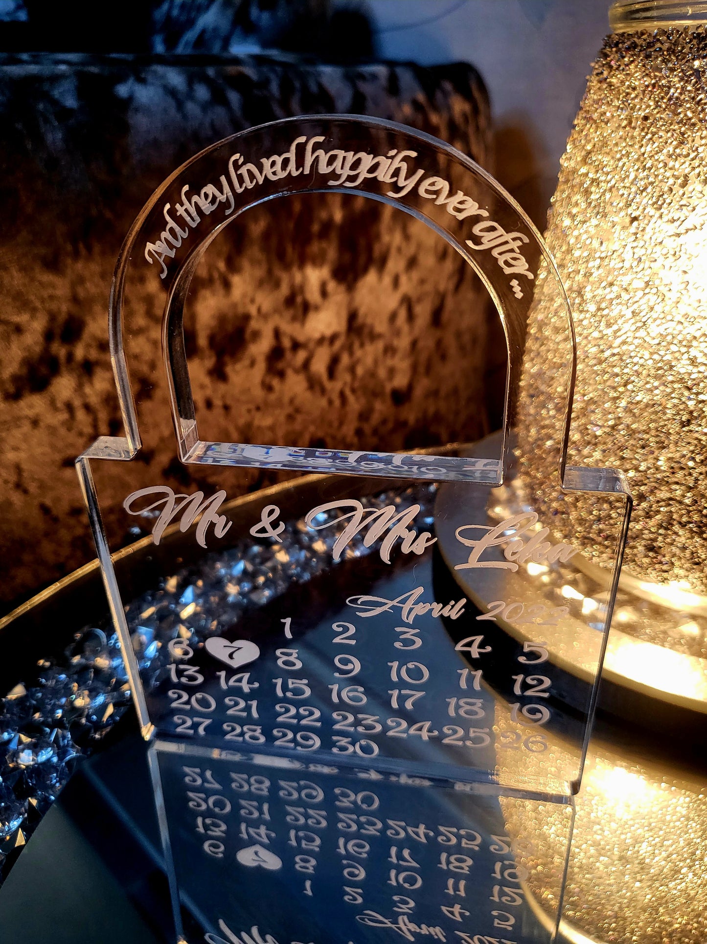 Personalised Freestanding Acrylic Padlock for Wedding/Anniversary