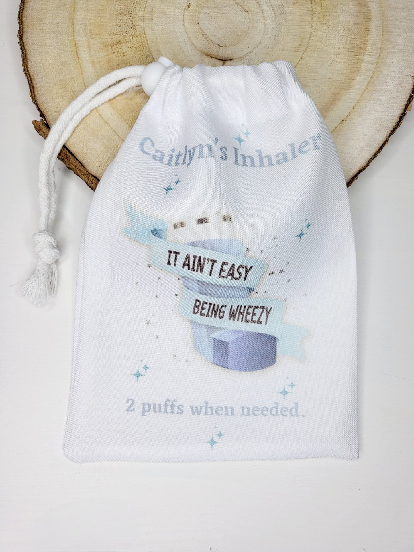 Personalised Inhaler Bag, Pink or Blue