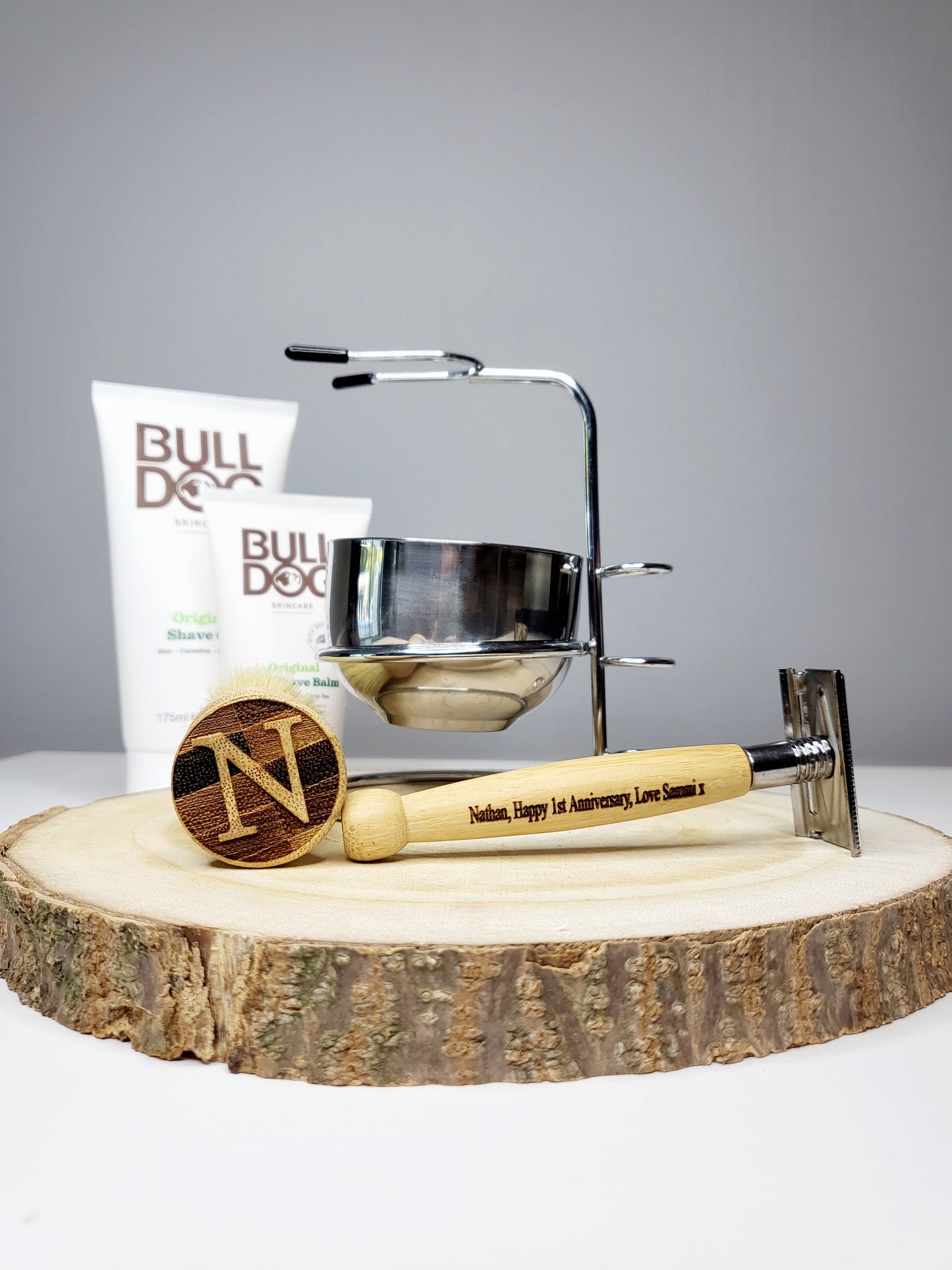 Personalised Bamboo Shaving Set